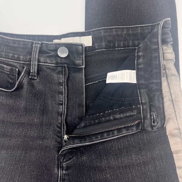Athleta Sculptek Jeans with Tuxedo Stripe Womens size 8 Black Gold Stretchy - Picture 6 of 9